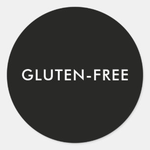 Benutzerdefinierter Text Moderne schwarze Glutenfr Runder Aufkleber