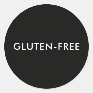 Benutzerdefinierter Text Moderne schwarze Glutenfr Runder Aufkleber