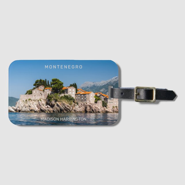 Benutzerdefinierter Text Montenegro Gepäckanhänger (Vorderseite (Horizontal))