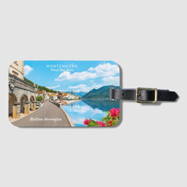 Benutzerdefinierter Text Montenegro Gepäckanhänger (Vorderseite (Horizontal))