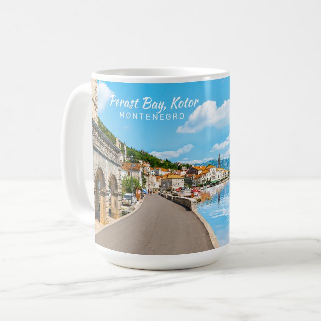 Benutzerdefinierter Text Montenegro Kaffeetasse (Vorderseite Links)
