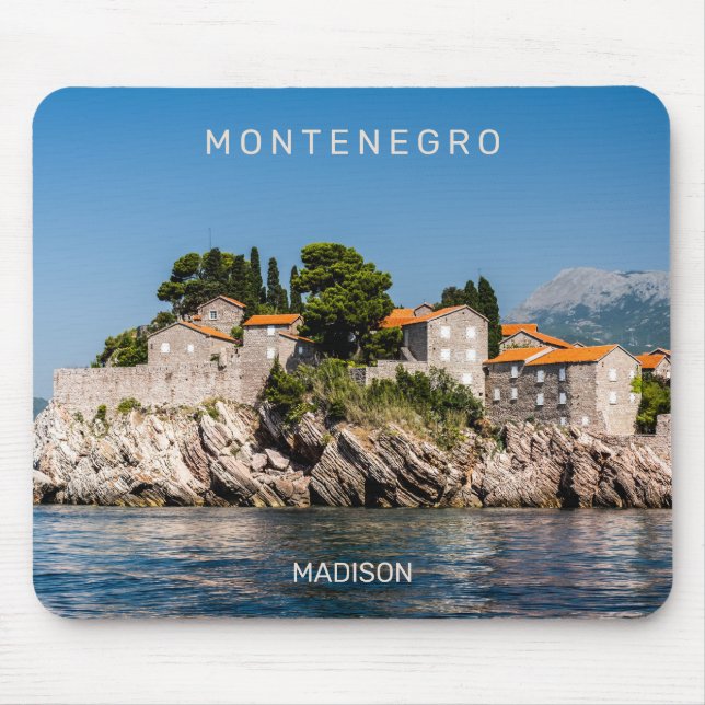 Benutzerdefinierter Text Montenegro Mousepad (Vorne)