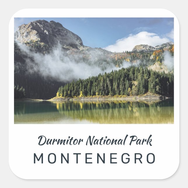 Benutzerdefinierter Text Montenegro Quadratischer Aufkleber (Vorderseite)