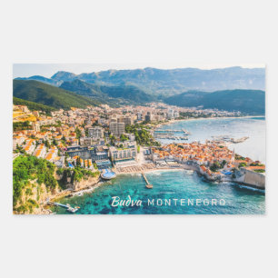 Benutzerdefinierter Text Montenegro Rechteckiger Aufkleber