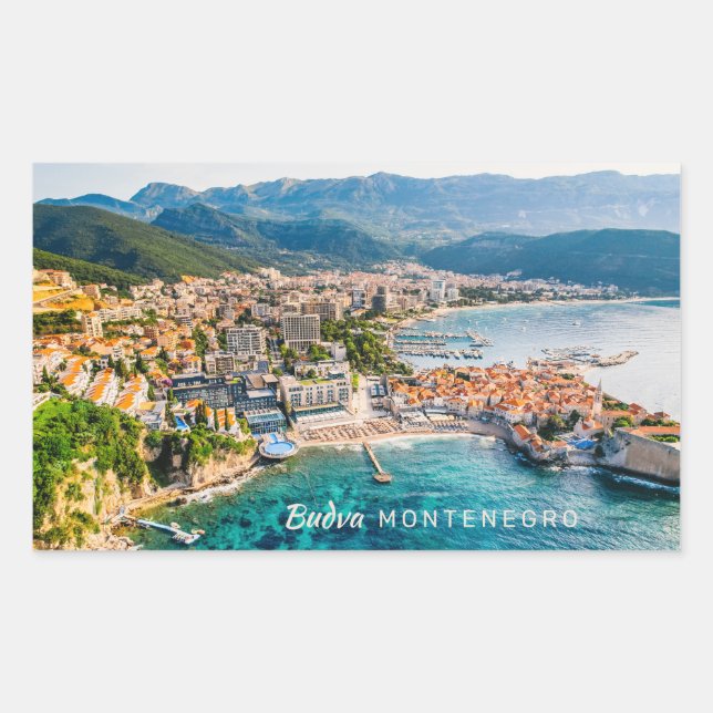 Benutzerdefinierter Text Montenegro Rechteckiger Aufkleber (Vorderseite)