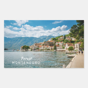 Benutzerdefinierter Text Montenegro Rechteckiger Aufkleber