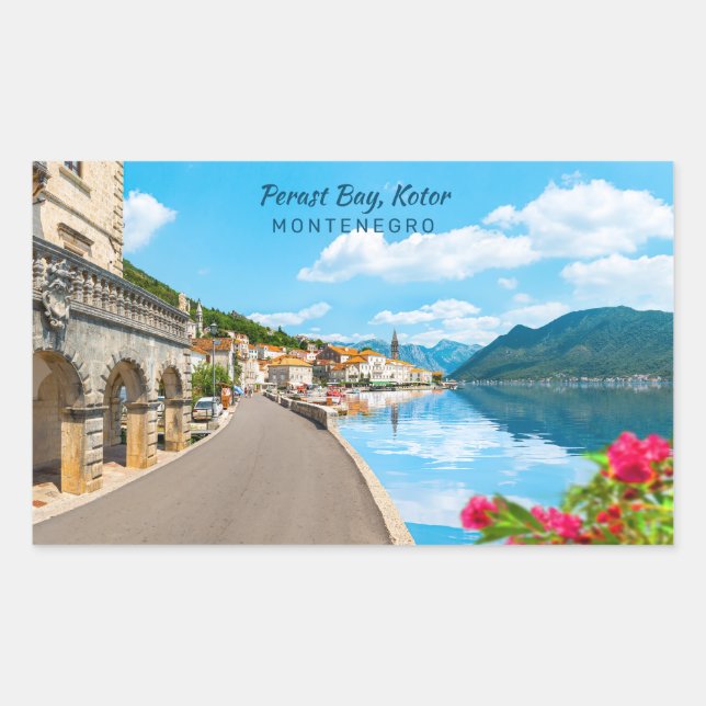 Benutzerdefinierter Text Montenegro Rechteckiger Aufkleber (Vorderseite)