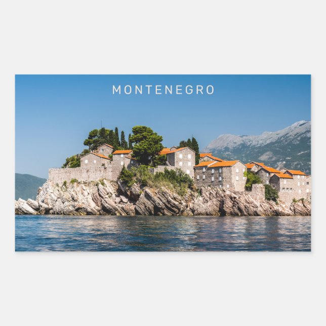 Benutzerdefinierter Text Montenegro Rechteckiger Aufkleber (Vorderseite)