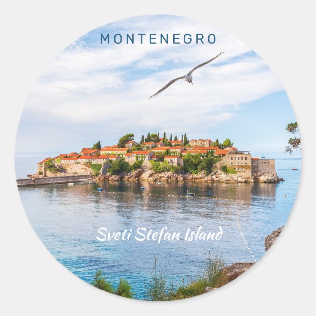 Benutzerdefinierter Text Montenegro Runder Aufkleber (Vorderseite)