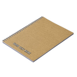 Benutzerdefinierter Text Natürliche Jute-Burlap-St Notizblock