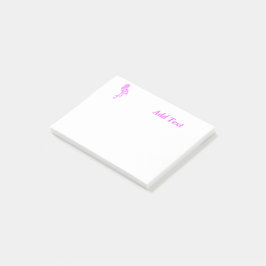 Benutzerdefinierter Text Neonpinken Flamingo-Firme Post-it Klebezettel