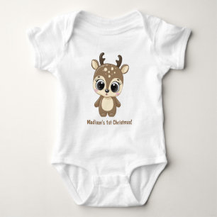 Benutzerdefinierter Text Niedlicher Weihnachtsbaum Baby Strampler