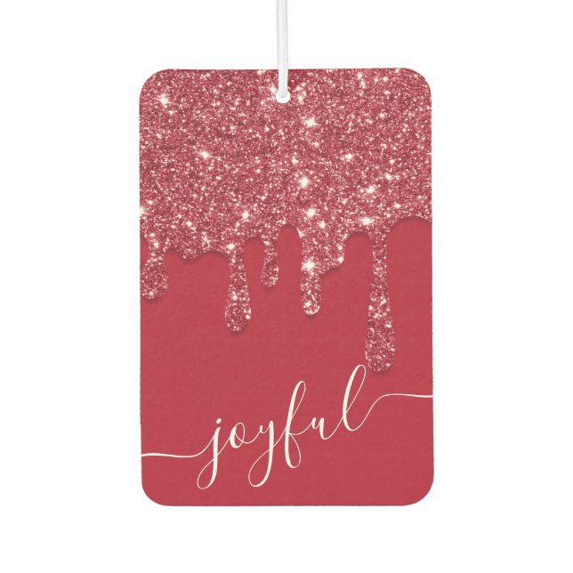 Benutzerdefinierter Text oder Name von Red Glitzer Autolufterfrischer (Vorderseite)