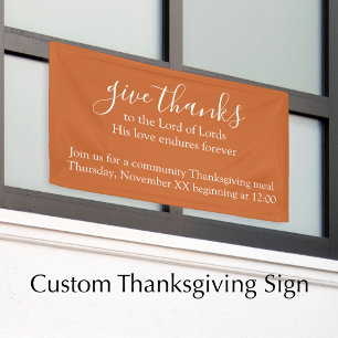 Benutzerdefinierter Text Orange Thanksgiving-Mahlz Banner