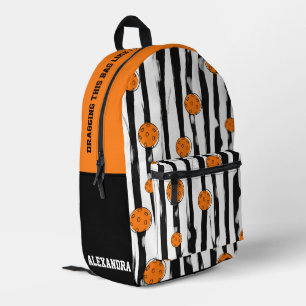 Benutzerdefinierter Text-Orange- und Korallenpickl Bedruckter Rucksack