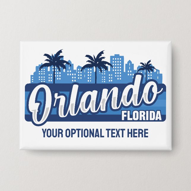 Benutzerdefinierter Text Orlando Florida Button (Vorderseite)