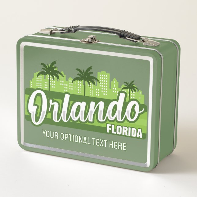 Benutzerdefinierter Text Orlando Florida Metall Brotdose (Vorderseite)