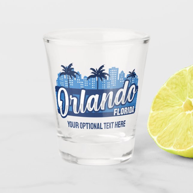 Benutzerdefinierter Text Orlando Florida Schnapsglas (Vorderseite)