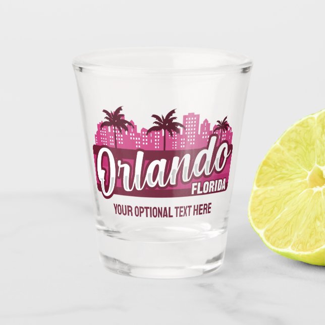 Benutzerdefinierter Text Orlando Florida Schnapsglas (Vorderseite)