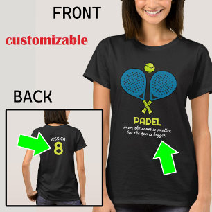 🎾 Benutzerdefinierter Text, Padel Passion-T-Shirt T-Shirt