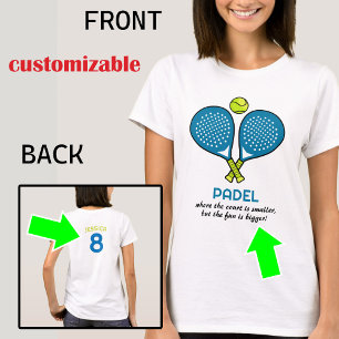 🎾 Benutzerdefinierter Text, Padel Passion-T-Shirt T-Shirt
