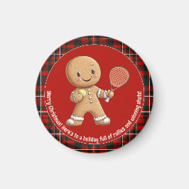 🎾 🎄 benutzerdefinierter Text, Padel Powered Chri Magnet