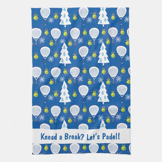 🎾 🎄 Benutzerdefinierter Text Padel Smashing Weih Geschirrtuch (Vertikal)