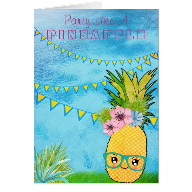Benutzerdefinierter Text / Party Ananas Kawaii Sum (Vorne)