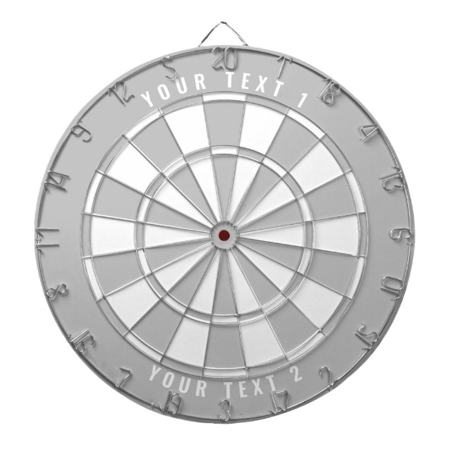 Benutzerdefinierter Text Personalisiert Graustufen Dartscheibe (vorne)