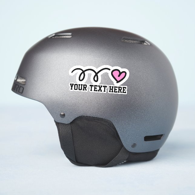 Benutzerdefinierter Text personalisiert niedlich r Aufkleber (Helmseite)