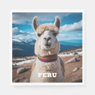 Benutzerdefinierter Text Peru Llama Serviette