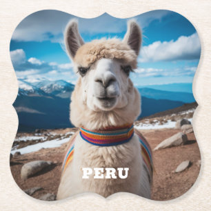 Benutzerdefinierter Text Peru Llama Untersetzer