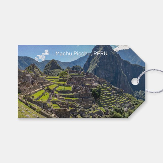 Benutzerdefinierter Text Peru Machu Picchu Geschenkanhänger (Vorderseite (Horizontal))