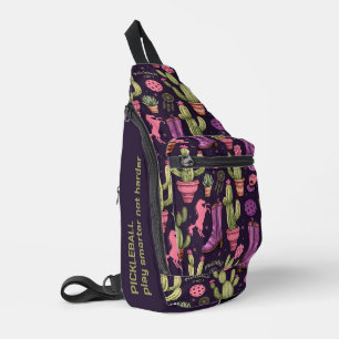 Benutzerdefinierter Text 🐴 🌵 Pickleball Cowgirl Crossbody Bag
