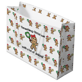 Benutzerdefinierter Text Pickleball Gingerbrot Men Große Geschenktüte