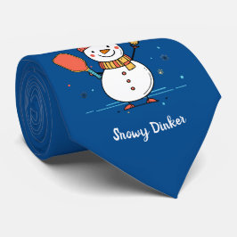 Benutzerdefinierter Text Pickleball Snowman Cheer Krawatte