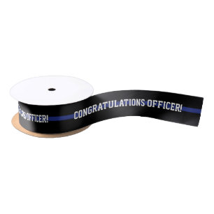 Benutzerdefinierter Text Polizeibeamter Thin Blue Satinband