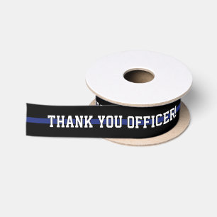 Benutzerdefinierter Text-Polizeibeamter Thin Blue  Satinband