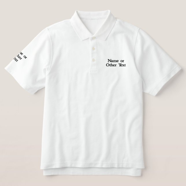 Benutzerdefinierter Text-Polo bestickt - Erstellen (Design Vorderseite)