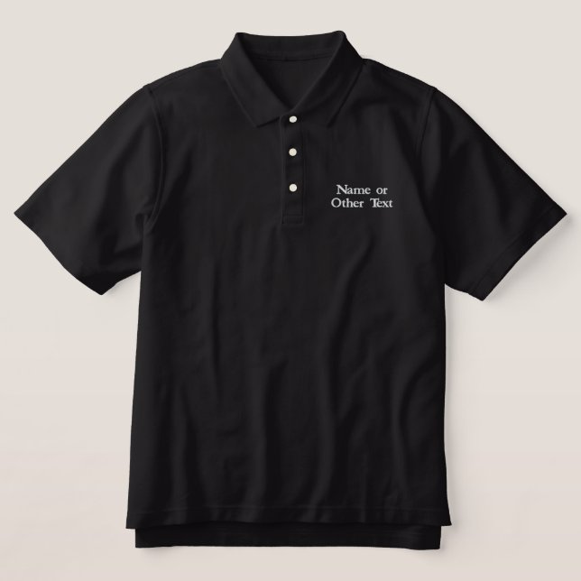 Benutzerdefinierter Text-Polo bestickt - Erstellen (Design Vorderseite)
