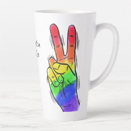 Benutzerdefinierter Text Rainbow Peace Milchtasse