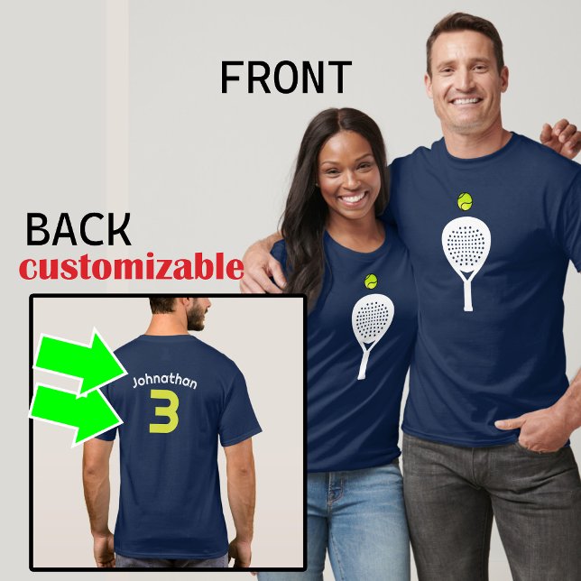 Benutzerdefinierter Text, Real Padel Player T-Shir T-Shirt (Unisex,  print on both sides Custom text, Real Padel Player Tee)