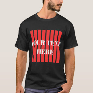 Benutzerdefinierter Text Retro Rot Vertikale Strei T-Shirt