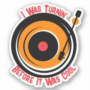 Benutzerdefinierter Text Retromusik Turntable Viny Aufkleber