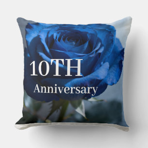 Benutzerdefinierter Text – Romantische blaue Rose  Kissen