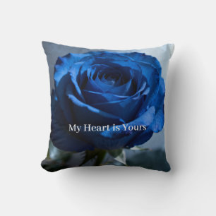 Benutzerdefinierter Text – Romantische blaue Rose Kissen