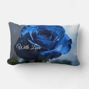 Benutzerdefinierter Text - Romantische blaue Rose  Lendenkissen
