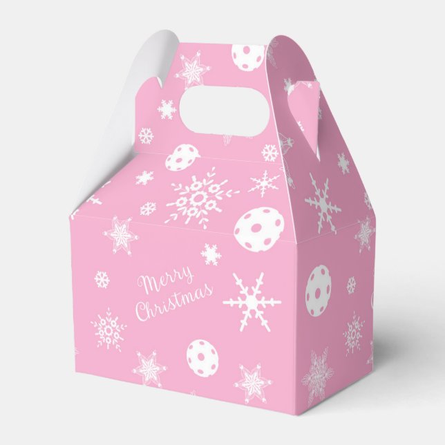 Benutzerdefinierter Text Rosa 💟 Pickleball 🎄 Fro Geschenkschachtel (Vorderseite)