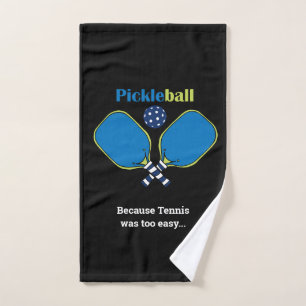 Benutzerdefinierter Text rosa und blau Pickleball Handtuch