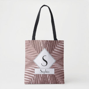 Benutzerdefinierter Text/ Roségold Art Deco Metall Tasche